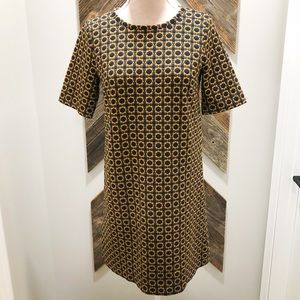 LOFT Patterned Short Sleeve Midi Dress